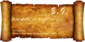 Barabás Irén névjegykártya