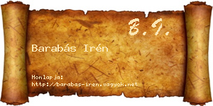 Barabás Irén névjegykártya